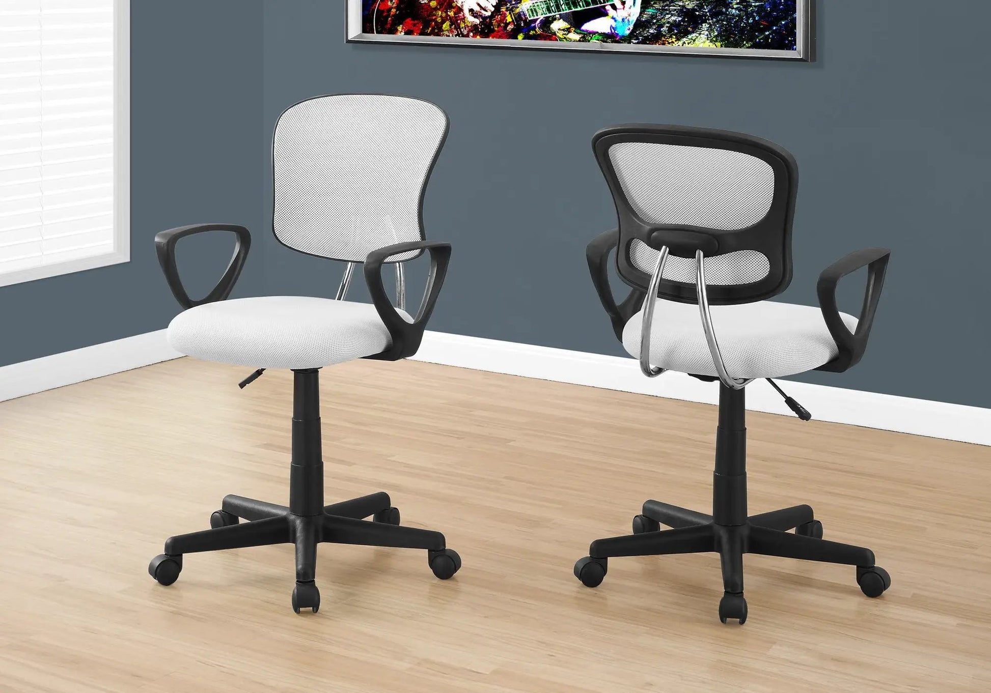 Pair of office chairs with adjustable height and swivel, mesh backs, Unique Piece Furniture on Tampa Home & Garden Store