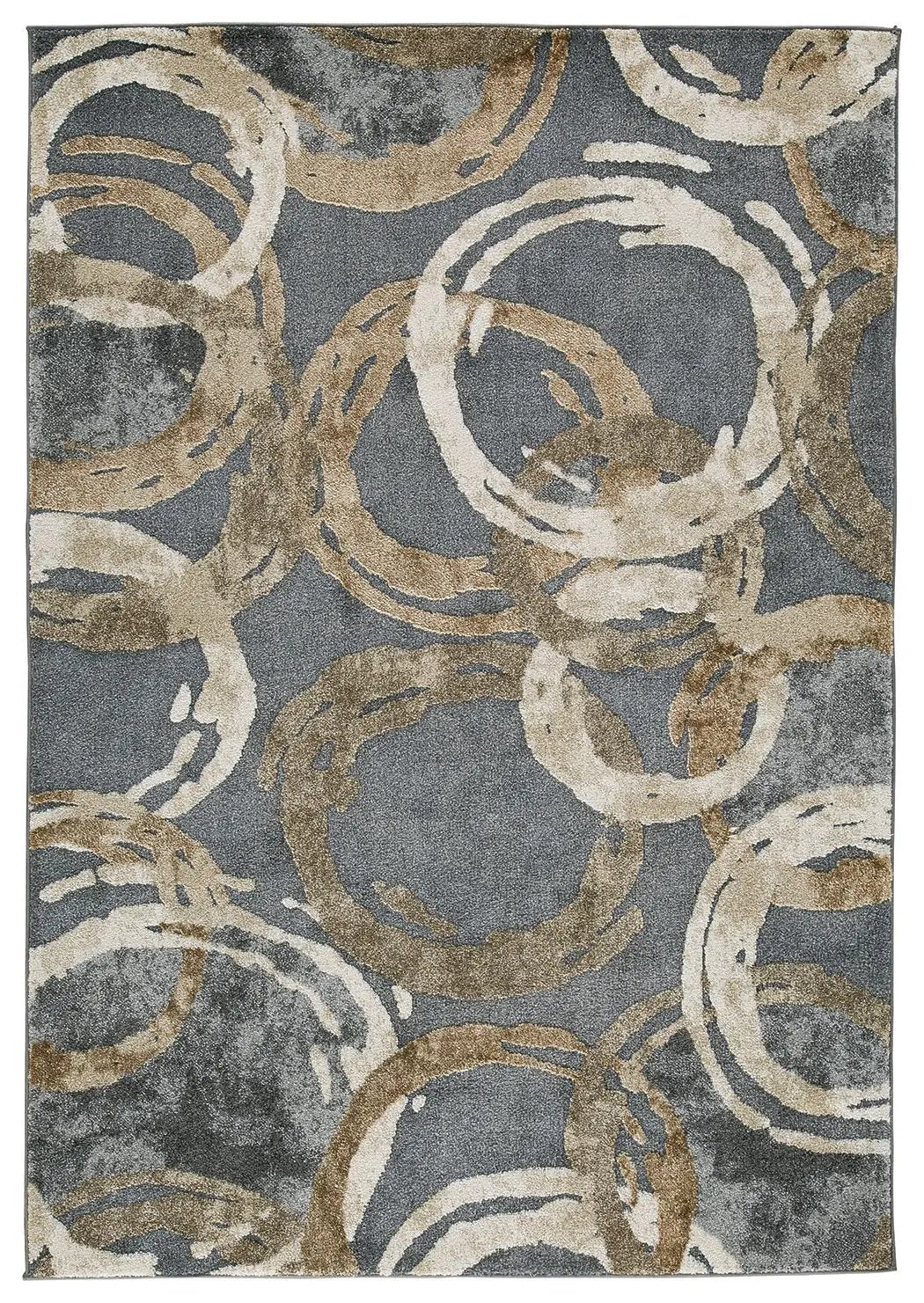 Faelyn Geometric Area Rug in Gray Brown Beige