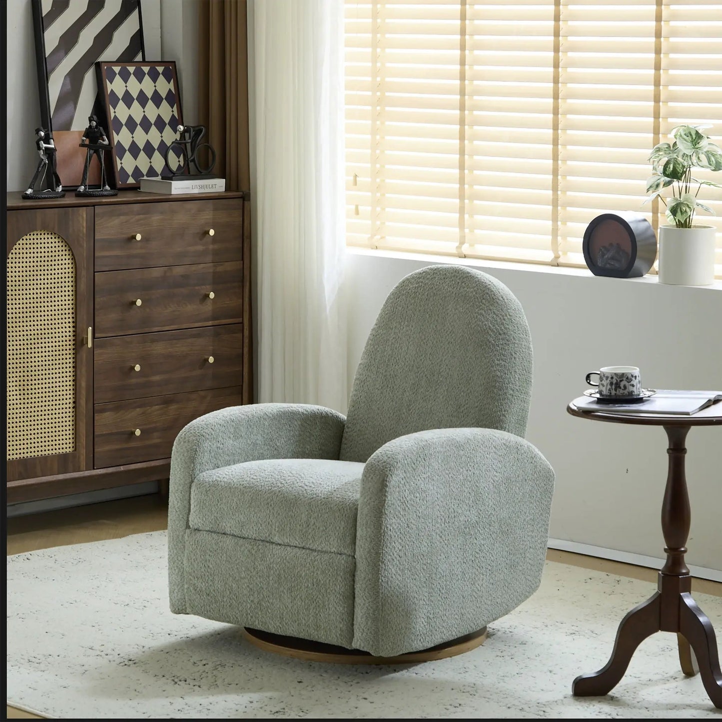 Contemporary 360 Swivel and Glider Recliner Chair