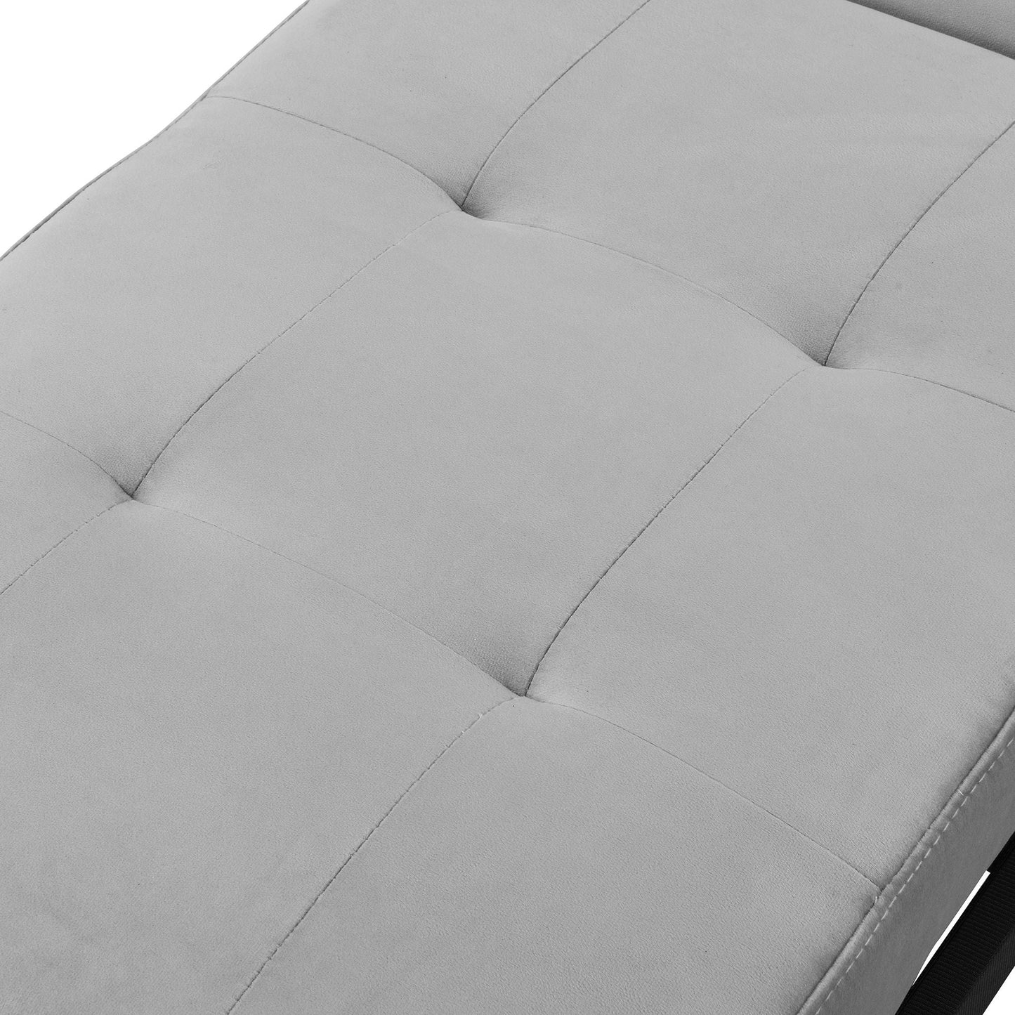 Folding Gray Fabric Sofa and Ottoman Bed