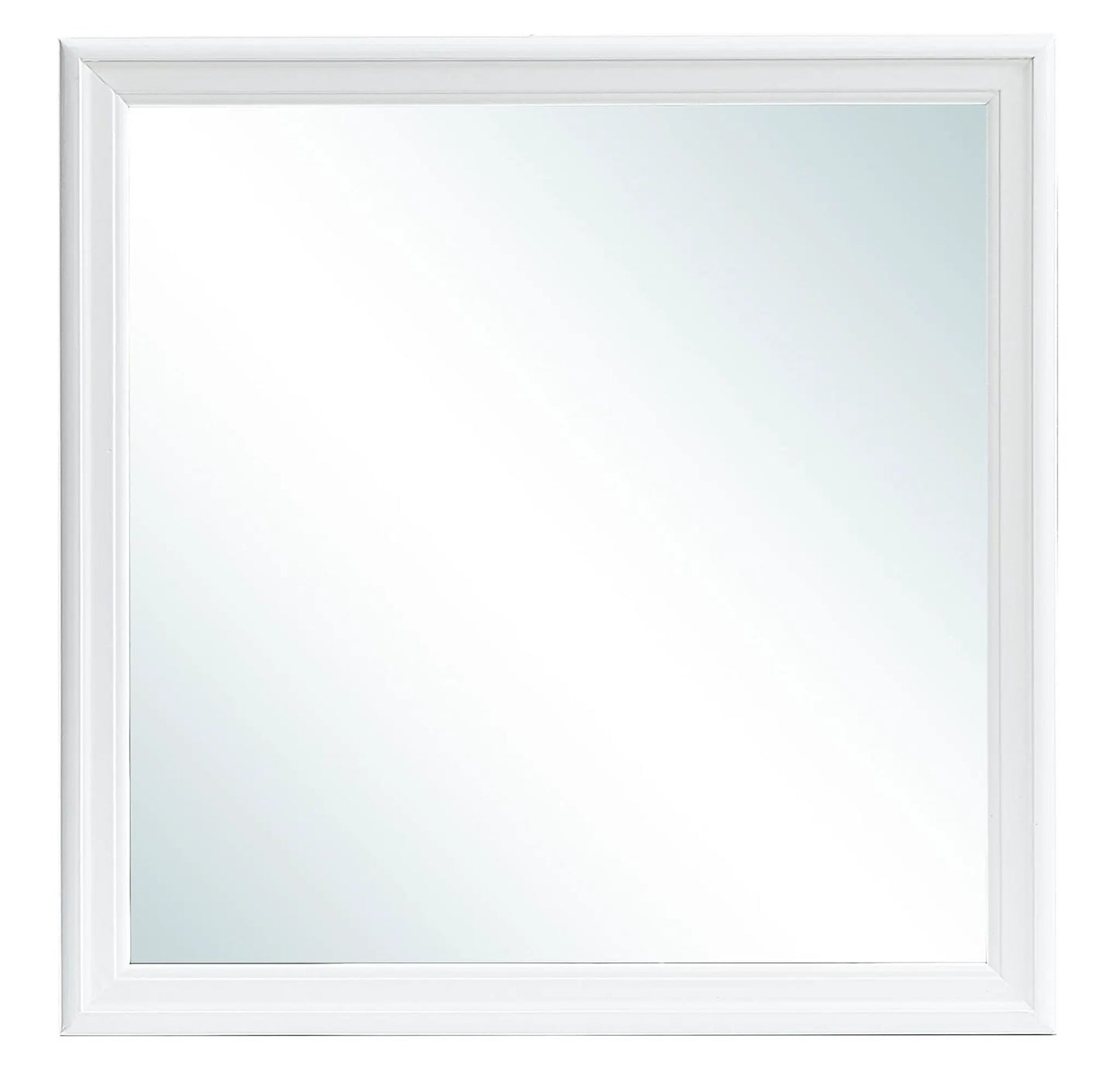 Traditional wall mirror with white frame and beveled edges by Unique Piece Furniture on Tampa Home & Garden Store