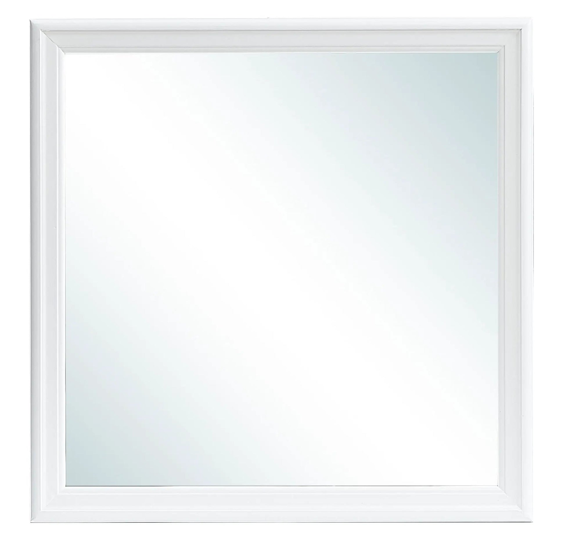 Traditional wall mirror with white frame and beveled edges by Unique Piece Furniture on Tampa Home & Garden Store