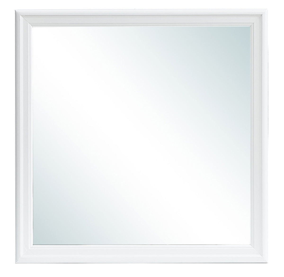 Traditional wall mirror with white wood veneer frame and beveled edge HouseOfZazla on Tampa Home & Garden Store