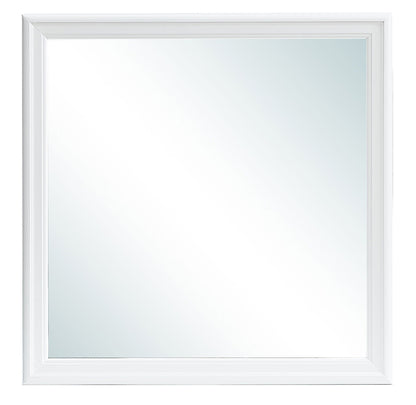 Traditional wall mirror with white wood veneer frame and beveled edge HouseOfZazla on Tampa Home & Garden Store