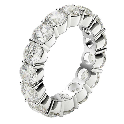 Round-cut lab-grown diamond eternity ring in 14k white gold, 5 cttw FG/VS2, Bids.com on Tampa Home & Garden Store