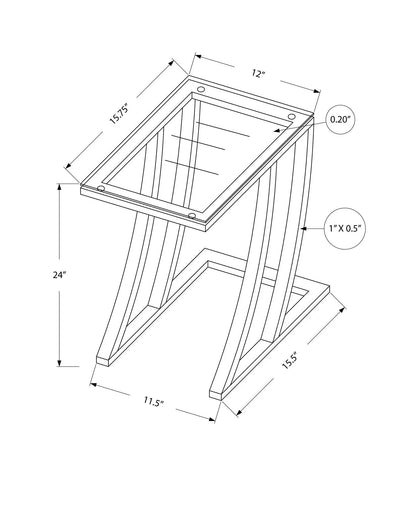 C Shaped Accent Table Sturdy Construction