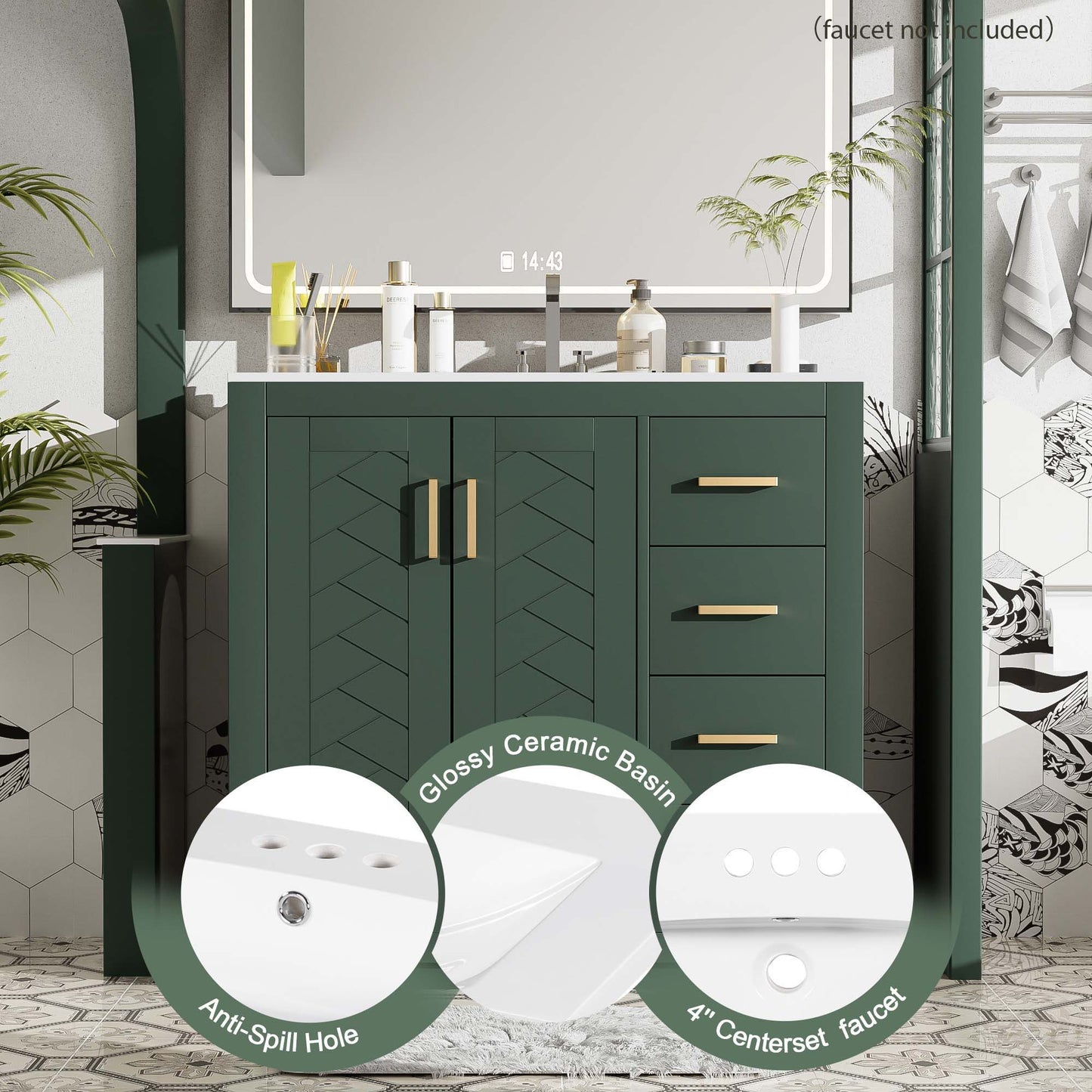 Bathroom Vanity With Sink and Storage Cabinet