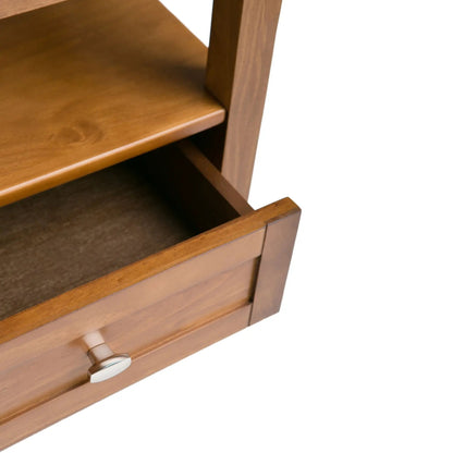 Warm Shaker coffee table by Unique Piece Furniture in warm teak wood with metal knob on Tampa Home & Garden Store