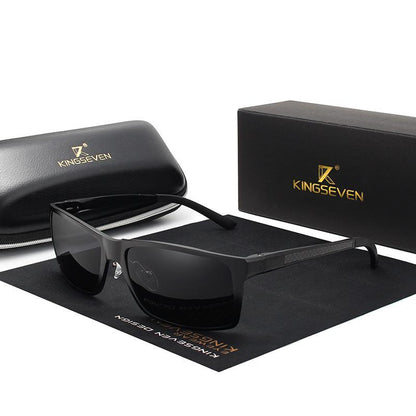 KingSeven black unisex sunglasses with aluminum magnesium frame and polarized UV400 lenses on Tampa Home & Garden Store