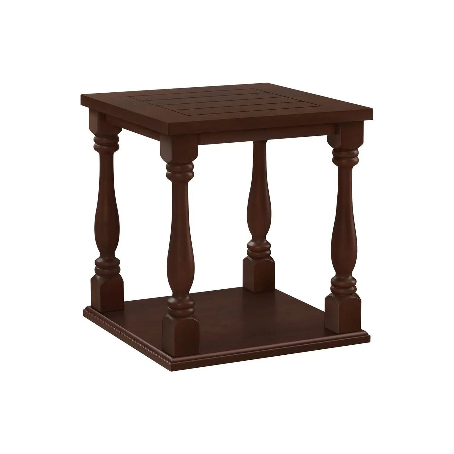 Accent Table, 2 Tier, Square, Espresso finish, Unique Piece Furniture, traditional turned legs on Tampa Home & Garden Store