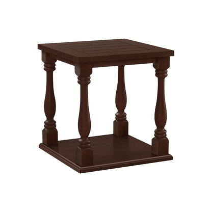 Accent Table, 2 Tier, Square, Espresso finish, Unique Piece Furniture, traditional turned legs on Tampa Home & Garden Store