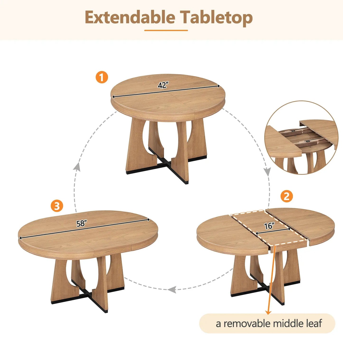 Round Dining Table Set for 4 with Chairs