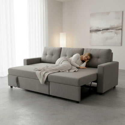 Convertible L Shaped Sectional Sleeper Sofa Bed