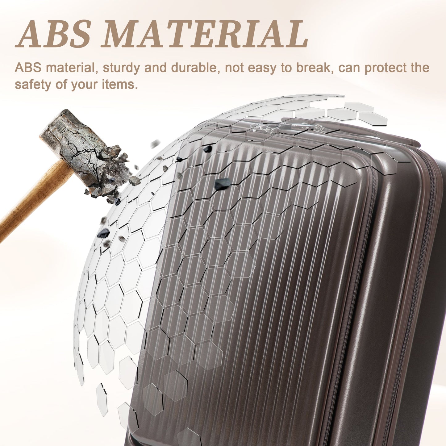 HouseOfZazla ABS luggage set 14' & 20' with hex tile pattern on Tampa Home & Garden Store