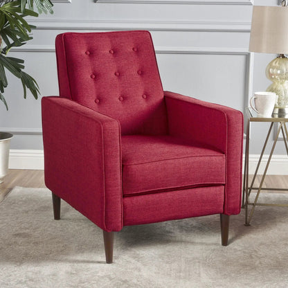 Mid-Century Recliner red fabric with waffle stitch by Unique Piece Furniture on Tampa Home & Garden Store
