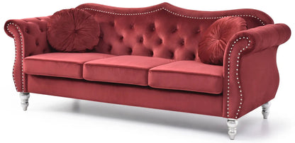 Hollywood Sofa with Glam Tufted Nailhead Trim