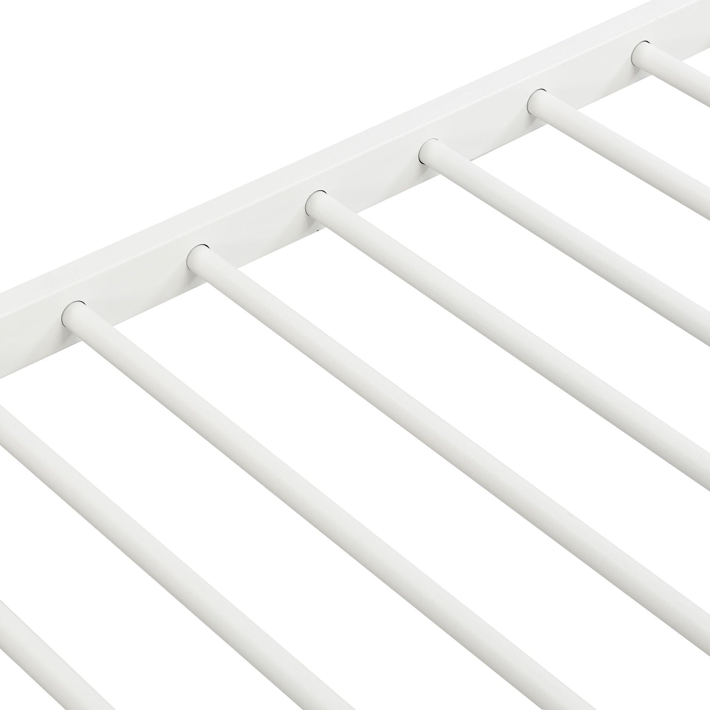 Bunk Bed With Trundle white metal frame with round ladder rungs on Tampa Home & Garden Store