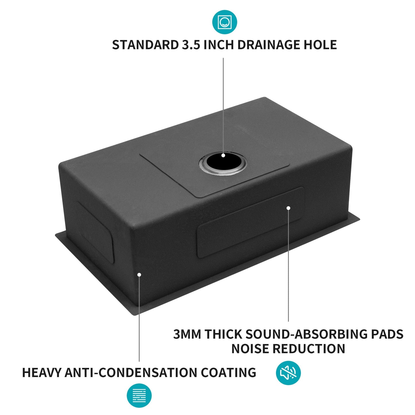 Undermount Single Bowl Kitchen Sink 16 Gauge