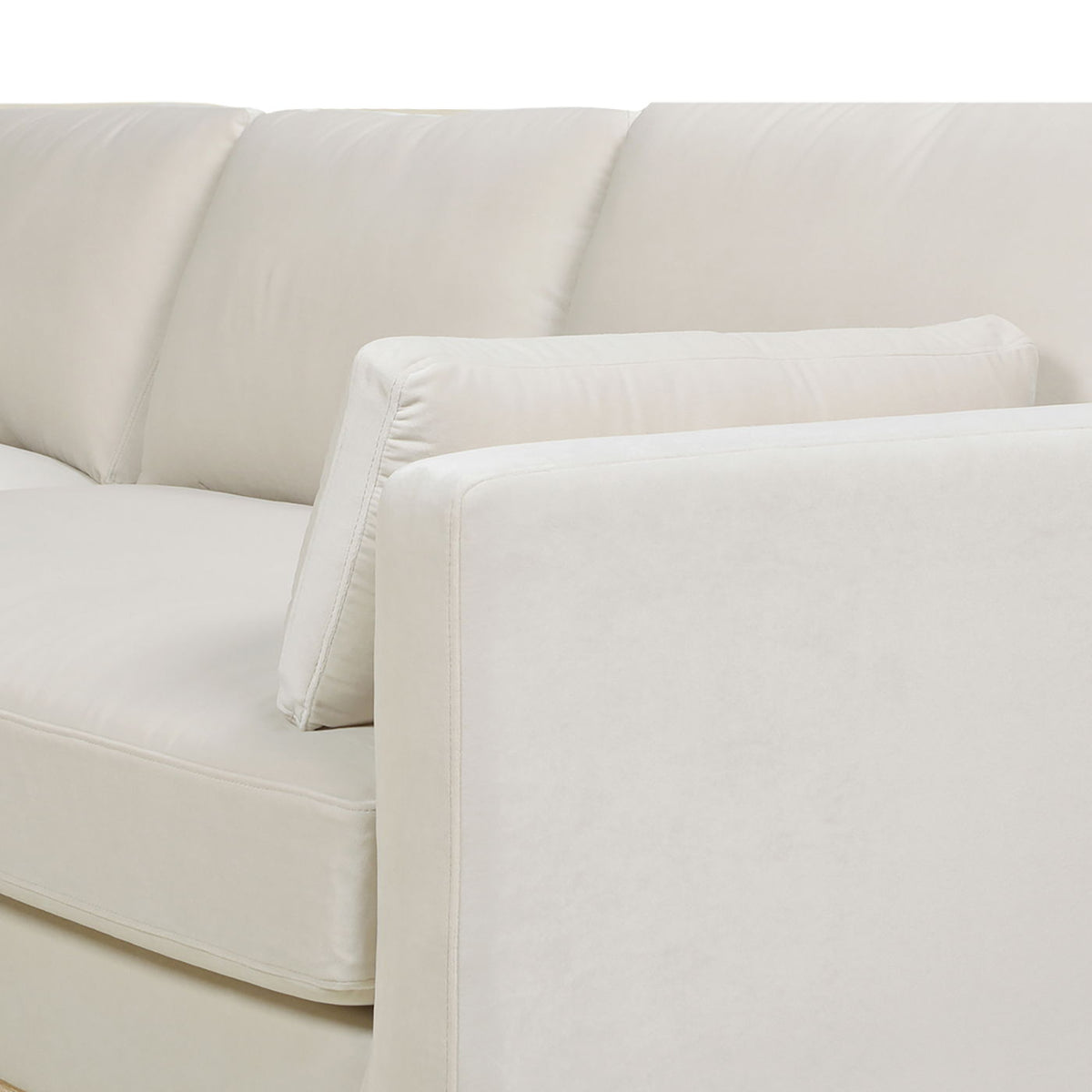 Knox Modern Farmhouse reversible chaise sectional sofa in white upholstery with plush cushions on Tampa Home & Garden Store