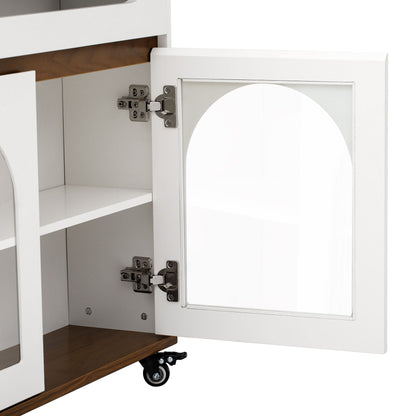 Extendable Table and Rolling Kitchen Island Cart