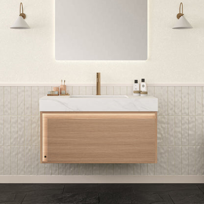 Nyah 36 in Bathroom Vanity Sink And Carrara Top