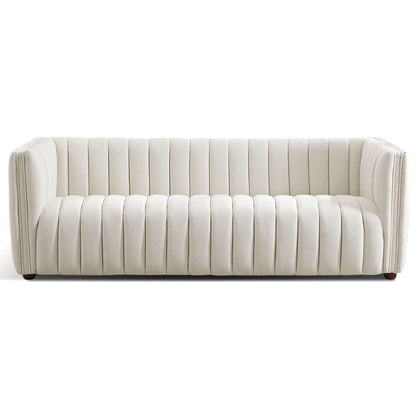 Mid-Century Modern Boucle Couch with Tight Back in Beige by HouseOfZazla, sofa on Tampa Home & Garden Store