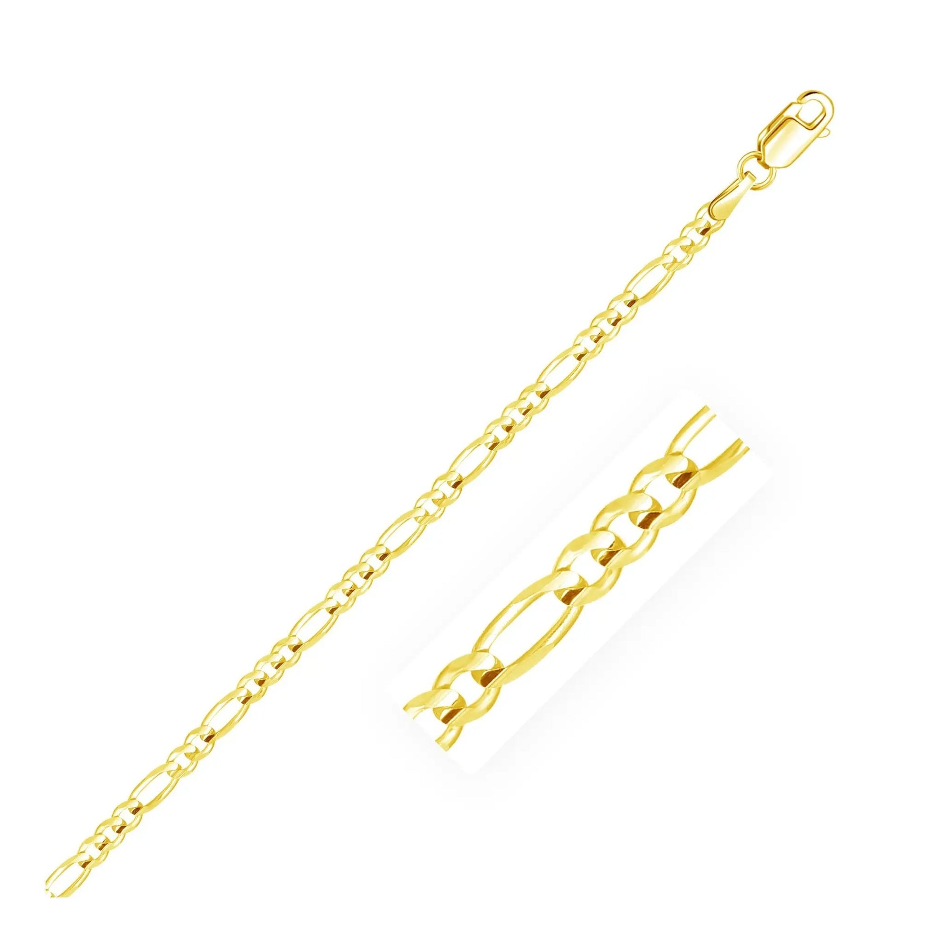 3.1mm 14k yellow gold solid Figaro chain necklace by Bids.com with lobster clasp on Tampa Home & Garden Store