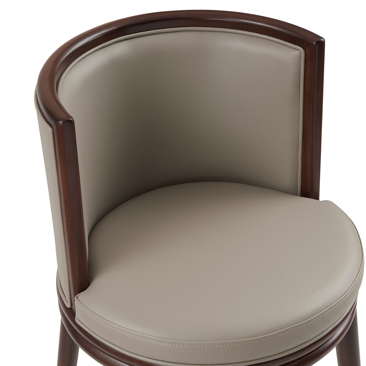 Evalyn Barstool by HouseOfZazla with taupe upholstery and dark wood frame on Tampa Home & Garden Store