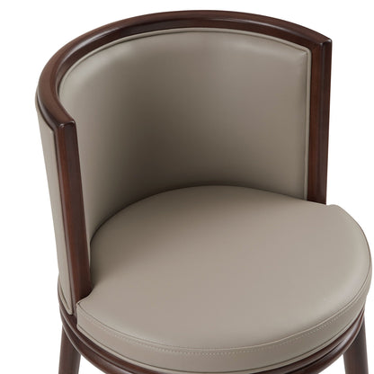 Evalyn Barstool by HouseOfZazla with taupe upholstery and dark wood frame on Tampa Home & Garden Store