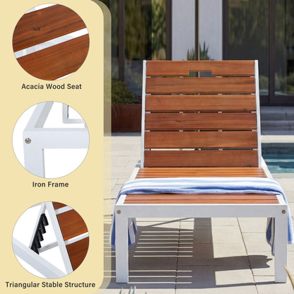 Outdoor Chaise Pool Chair For Reading And Sunbath
