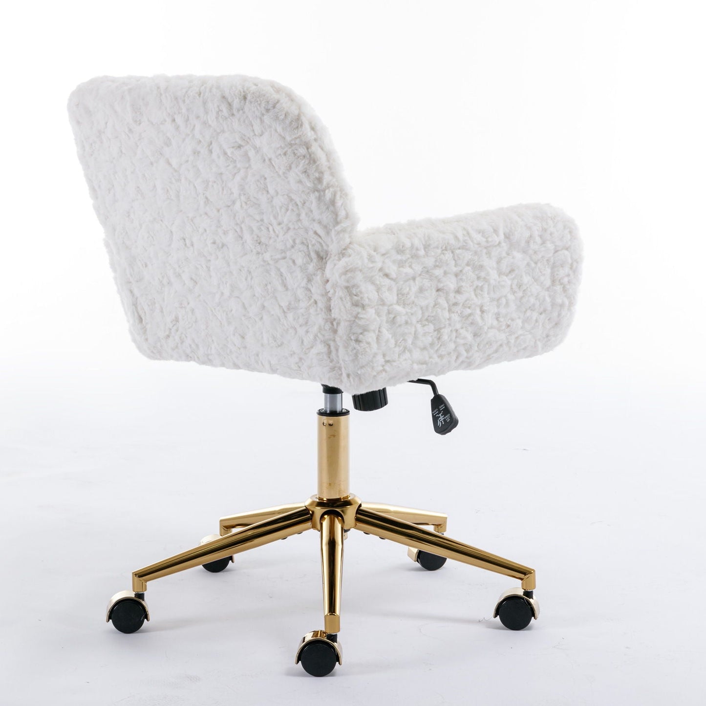 Office Chair with Rabbit Hair and Metal Base