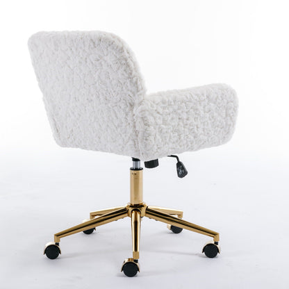 Office Chair with Rabbit Hair and Metal Base