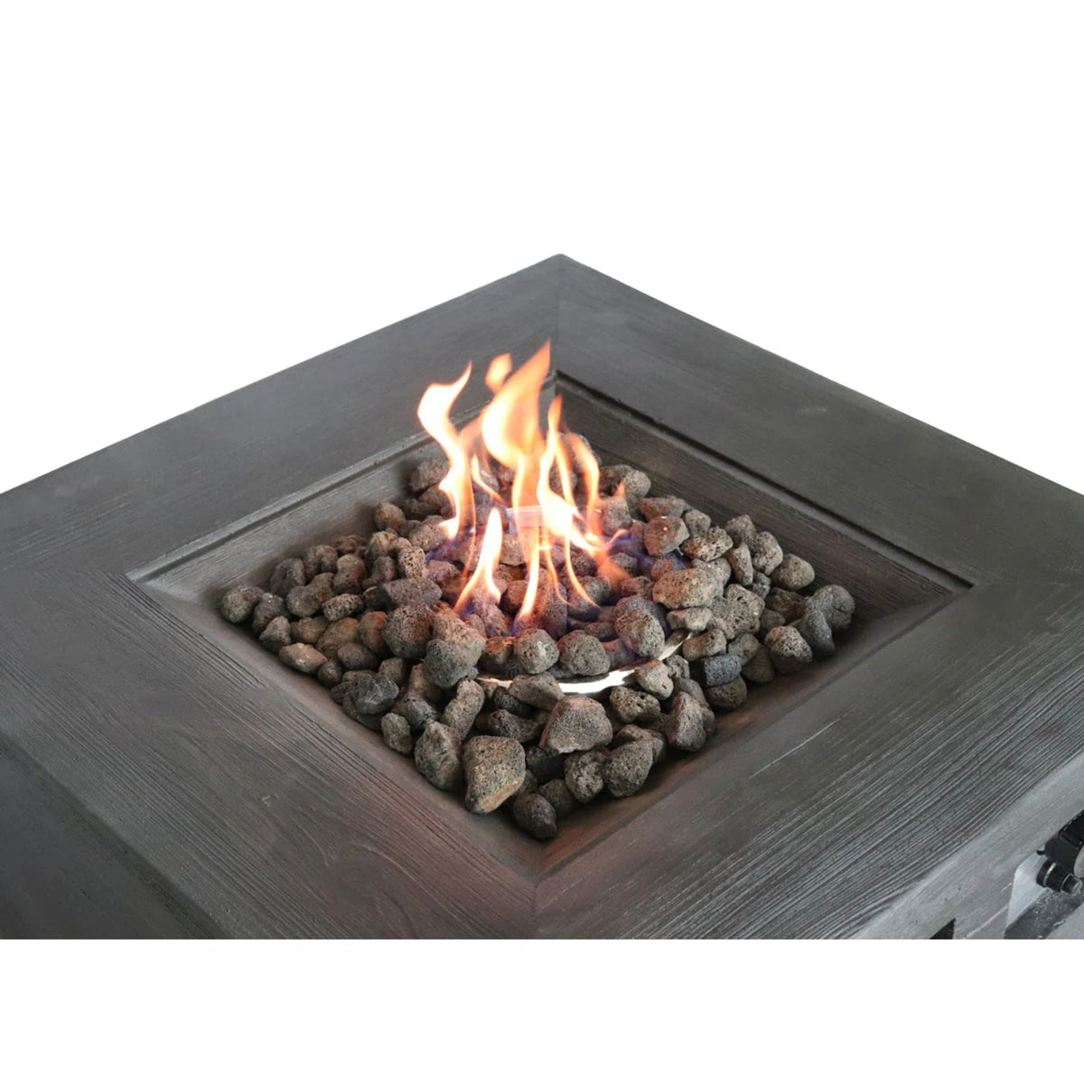 Fiber Reinforced Fire Pit Table charcoal with lava rock fill and 40,000 BTU output HouseOfZazla on Tampa Home & Garden Store