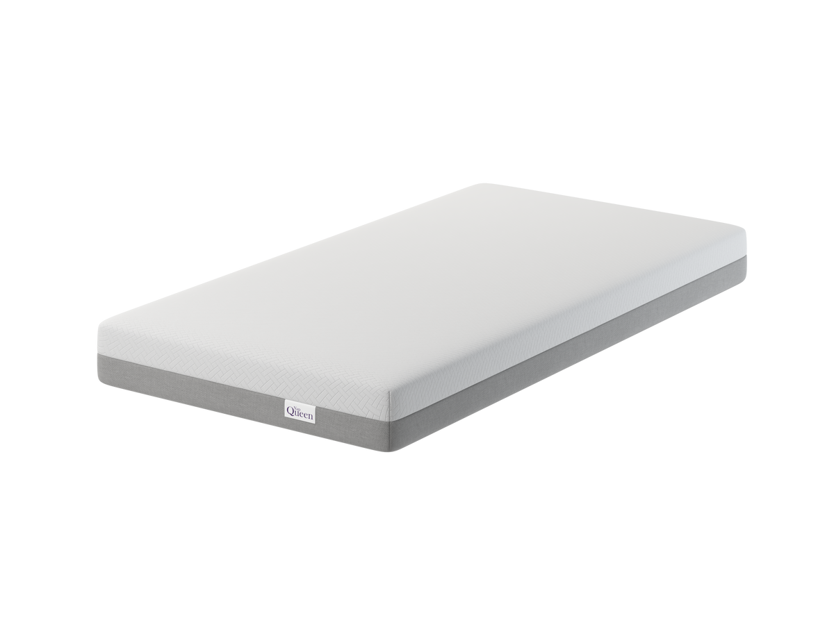 NapQueen 6 Inch Twin XL memory foam mattress with white top and gray base label on corner on Tampa Home & Garden Store