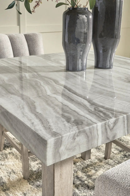 Larawyn Dining Room Table with Faux Marble Top