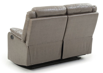 Reclining loveseat HouseOfZazla in dark gray PU leather with dual seats and recline switch on Tampa Home & Garden Store