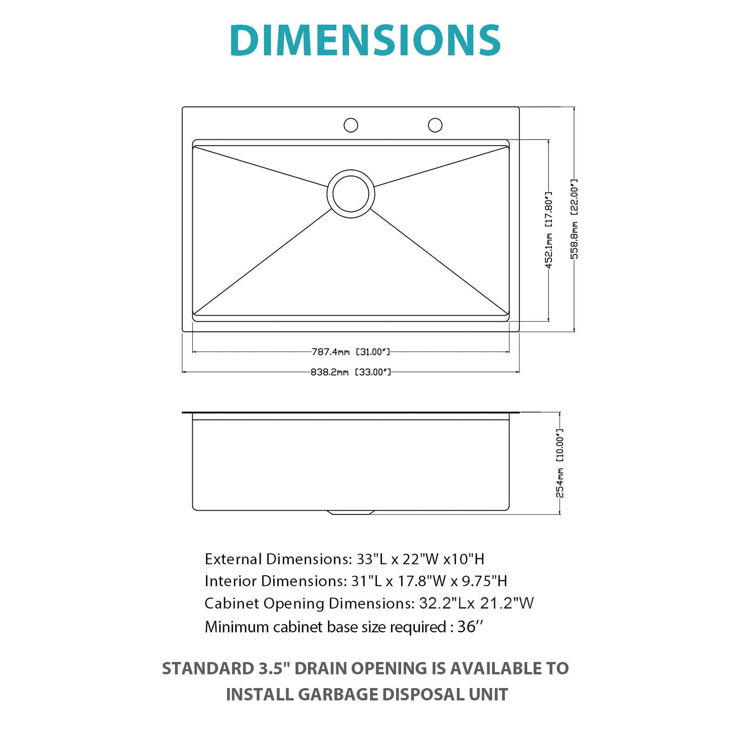 Drop In Kitchen Sink Stainless Steel Workstation