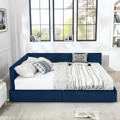 Upholstered Bed Frame with Tufted Backrest
