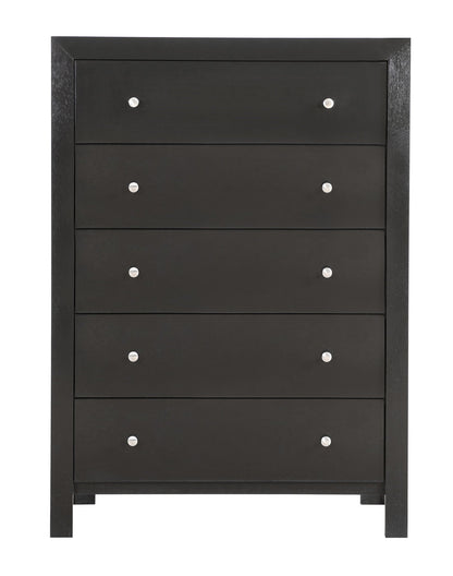 Modern Elegant Transitional Storage Chest by HouseOfZazla in black finish with silver knobs on Tampa Home & Garden Store