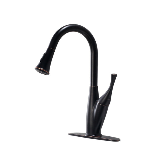 Kitchen faucet with pull-out sprayer in oil-rubbed bronze finish by HouseOfZazla on Tampa Home & Garden Store