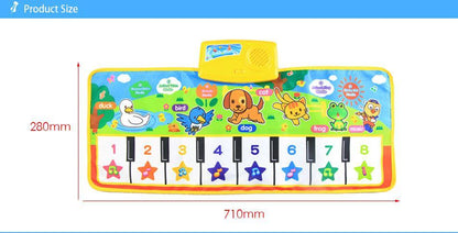 Trend New Baby Musical Mat with 1-8 piano keys and colorful animals in yellow frame on Tampa Home & Garden Store
