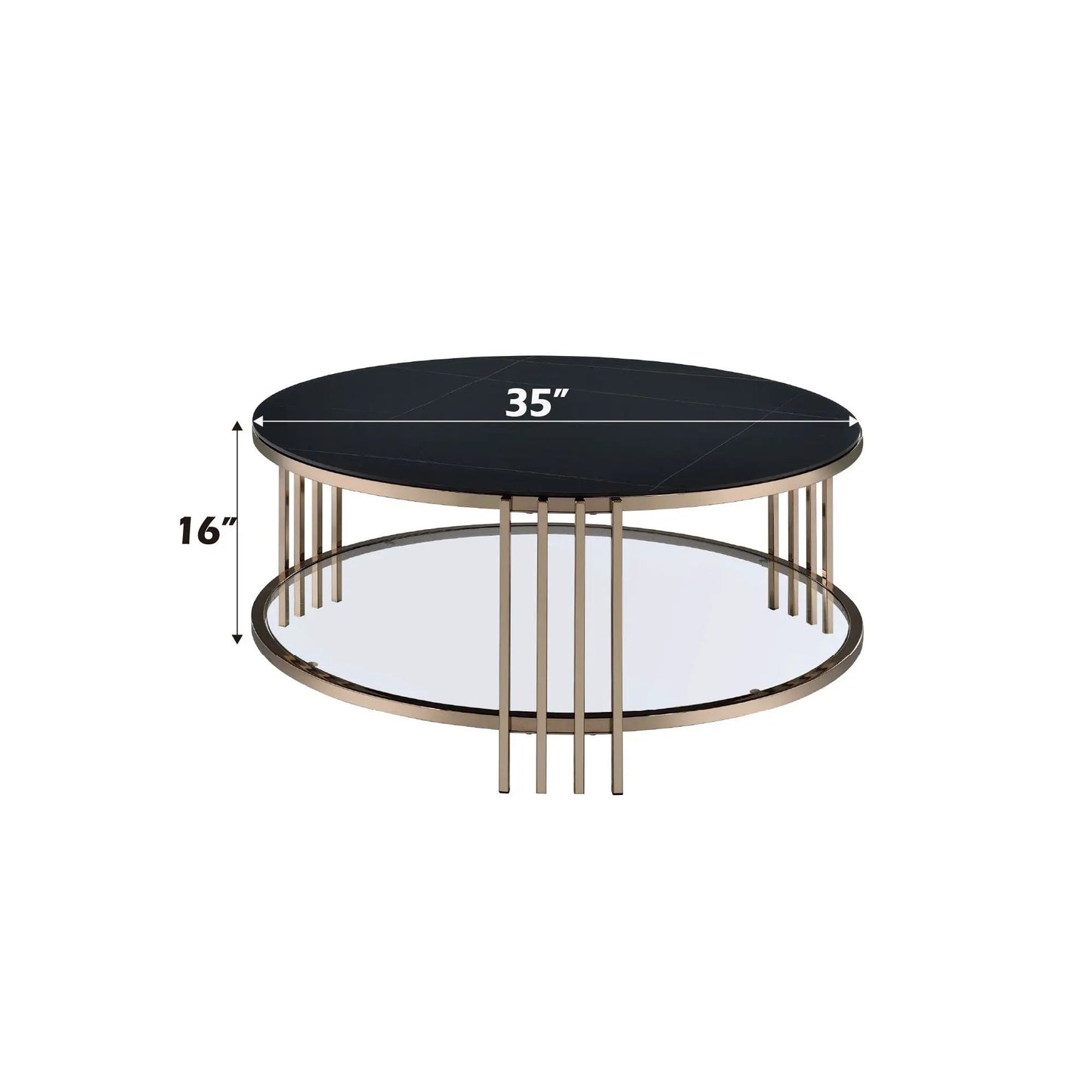 Abisha Sintered Stone Round Table and Frame
