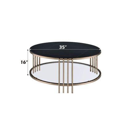 Abisha Sintered Stone Round Table and Frame