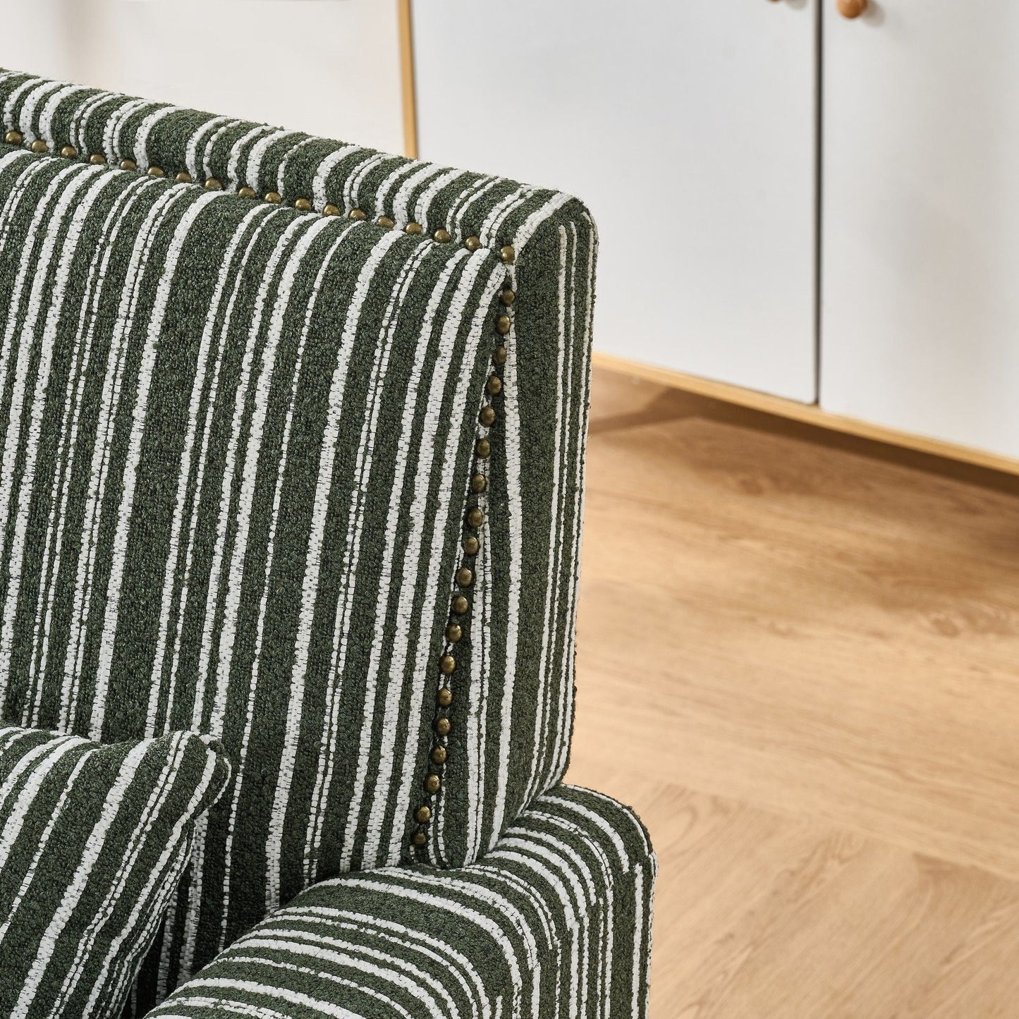 Comfy Upholstered Armchair And Wooden Frame