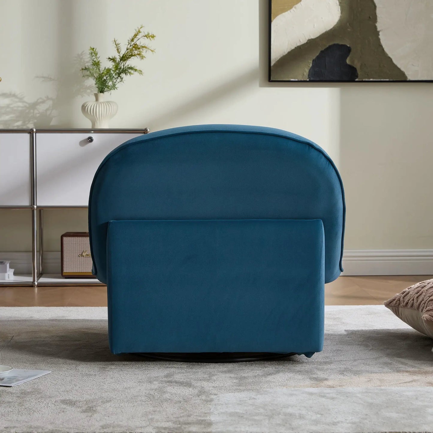Pumpkin Shaped Swivel Accent Chair Living Room