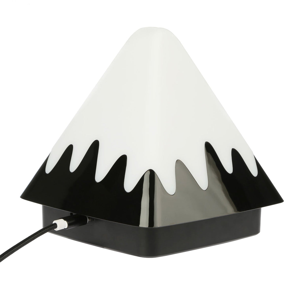 GemGear touch control night light lamp with white pyramid shade and black dripping edge on Tampa Home & Garden Store