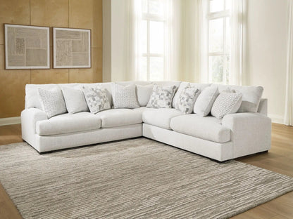 Misty-Lakes sectional in gray fabric with plush cushions by Unique Piece Furniture on Tampa Home & Garden Store