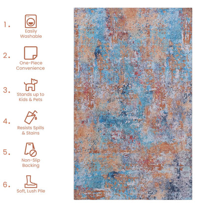 Maval Machine Washable Area Rug for Every Room