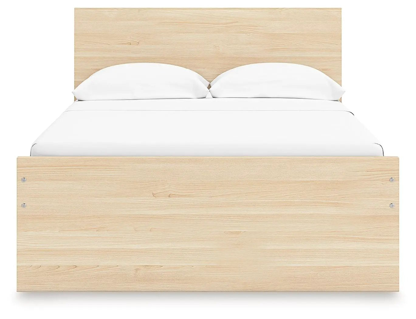 Onita panel storage bed in light wood with white bedding by Unique Piece Furniture on Tampa Home & Garden Store
