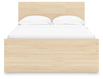 Onita panel storage bed in light wood with white bedding by Unique Piece Furniture on Tampa Home & Garden Store